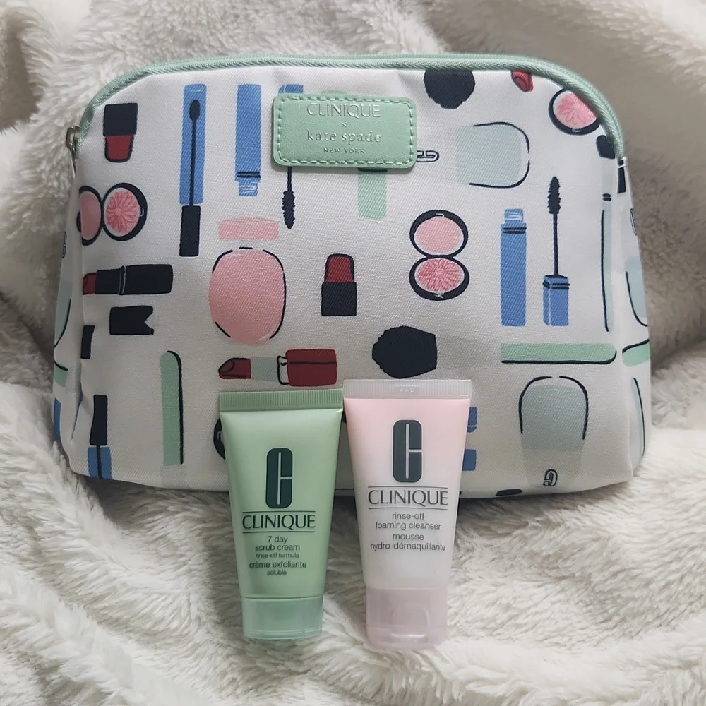 Clinique x Kate Spade Cosmetic Bag Set NWOT